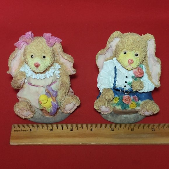 VTG Ks Collection Easter Bunny Rabbits Egg Chick Basket Roses - Picture 9 of 14